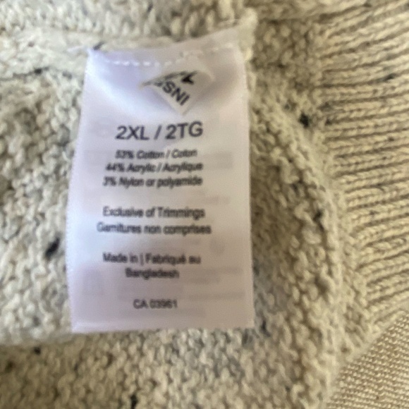 Wind River Oatmeal Fleck Cotton Blend Knit Cabin Country Crew Neck Sweater- 2XL - Picture 13 of 16